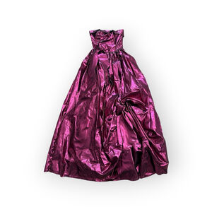 Vintage 1980s TD4 by Eletra Metallic Fuchsia Strapless Prom Gown Size 3